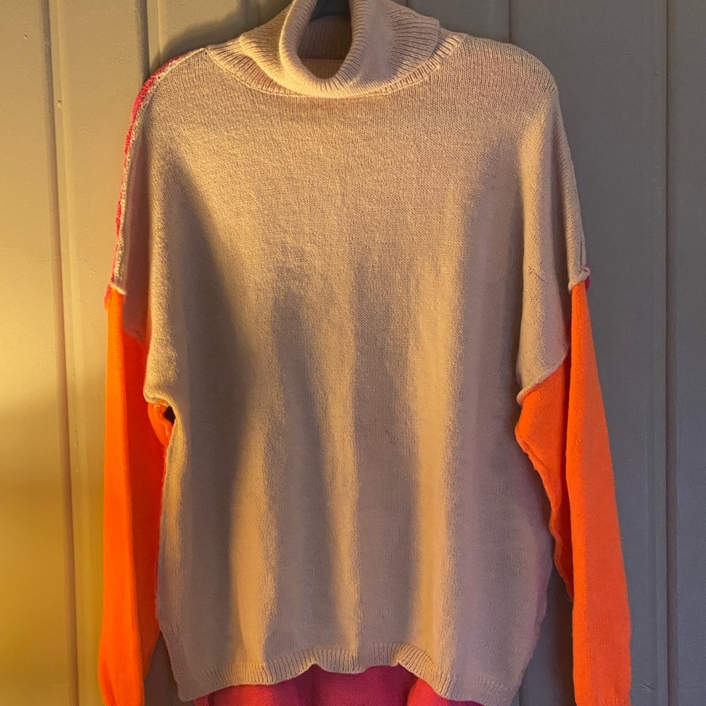 Colorblock Turtleneck Sweater